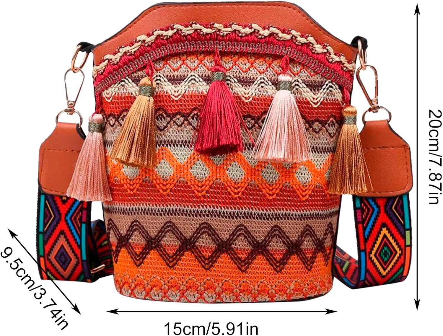 Mini Shoulder Bag Bag Women Ethnic Tassel Sling Handbag