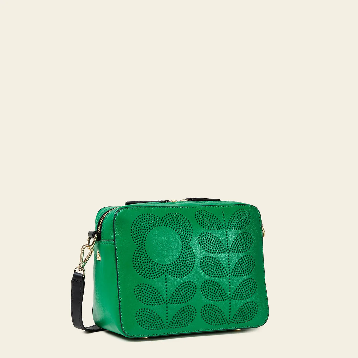 Minola Crossbody - Punched Tall Flower Green