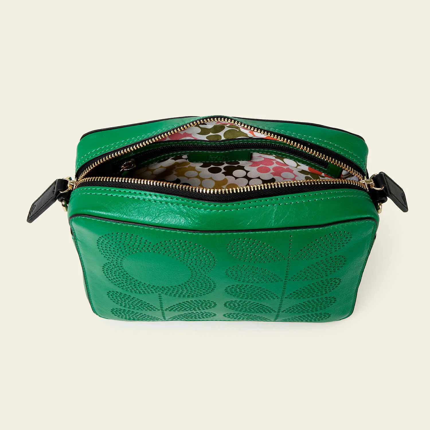 Minola Crossbody - Punched Tall Flower Green