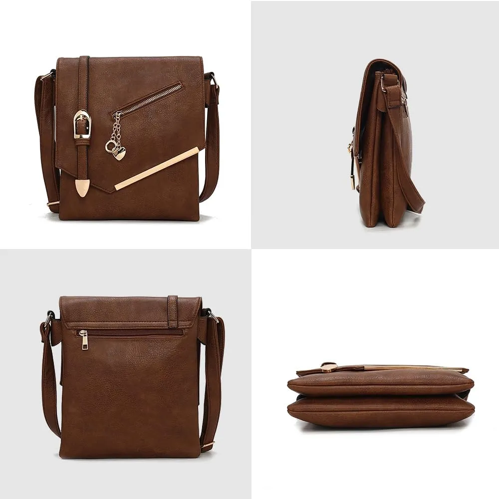 MKF Crossbody bag for women Vegan leather Crossover Designer messenger Purse