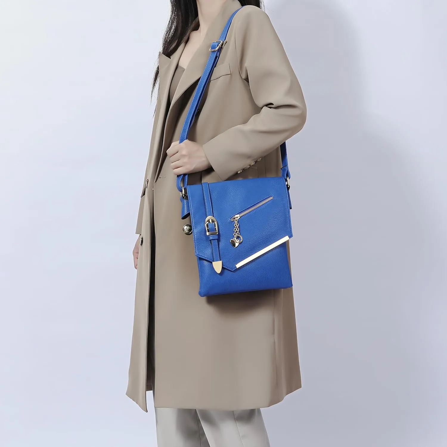MKF Crossbody bag for women Vegan leather Crossover Designer messenger Purse