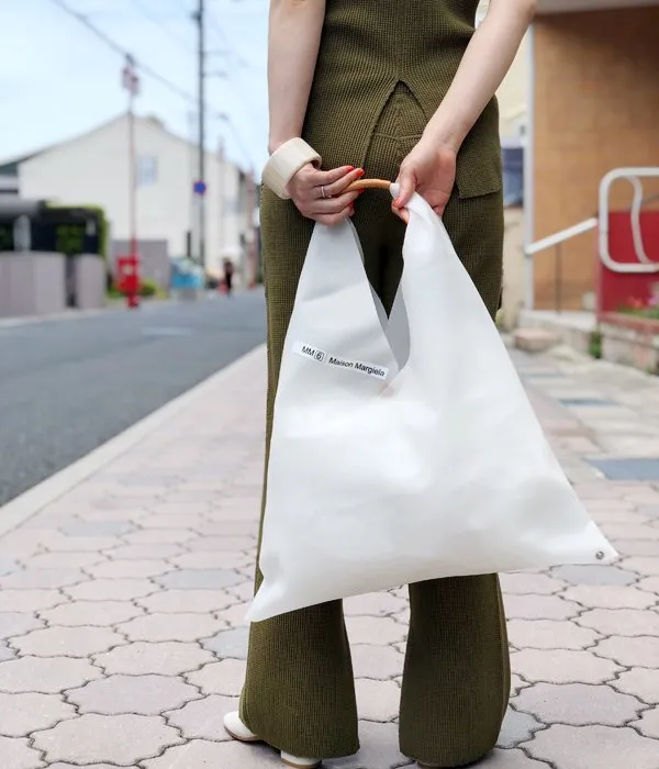 MM6 MAISON MARGIELA/JAPANESE TOTE BAG "PVC MM6 LOGO"(WHITE)
