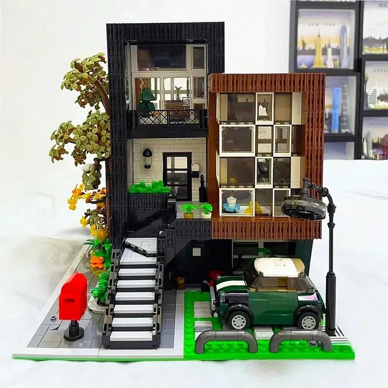 MOC City Street Expert Modern Korean Villa Bricks Toy 10205