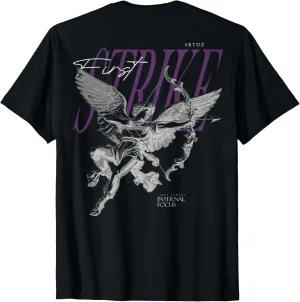 Modern hip hop vintage Angel urban back print streetwear T-Shirt, Small