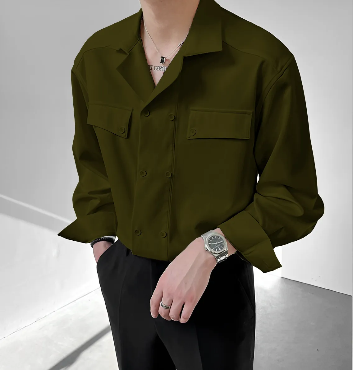 Modernized Korean Style Drop Shirt
