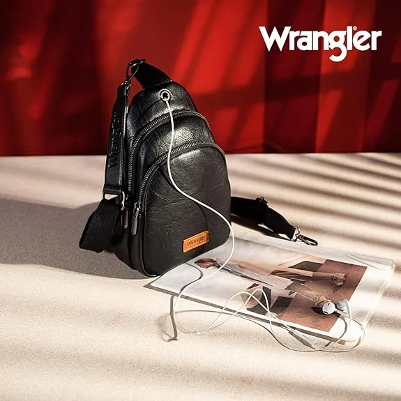 Montana West Wrangler Crossbody Chest Bag Dual Zippered Compartment
