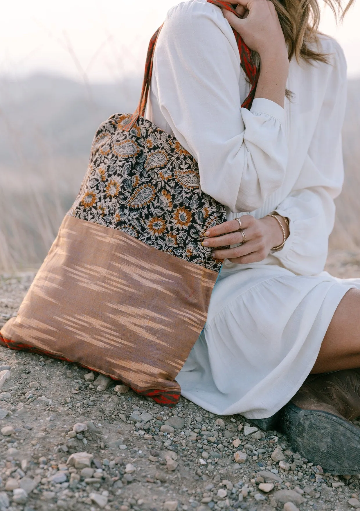 Multi Patchwork Oversized Shopper Bag