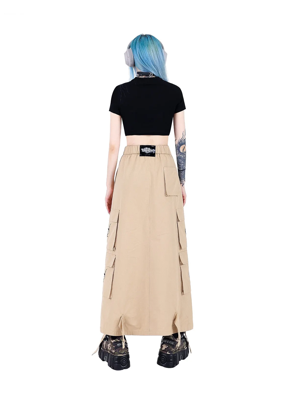 Multi-pocket Functional Workwear Skirt