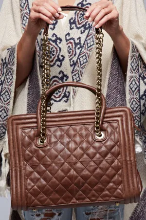 Multi Textured Leather Tote Bag