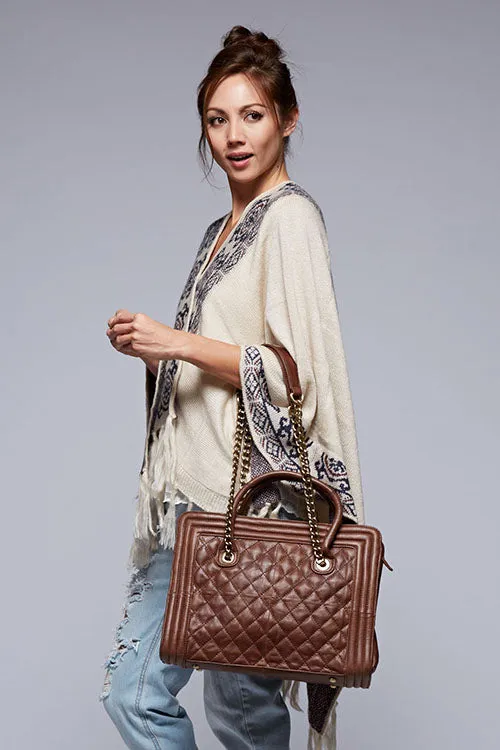 Multi Textured Leather Tote Bag