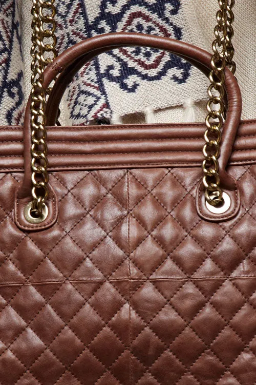 Multi Textured Leather Tote Bag