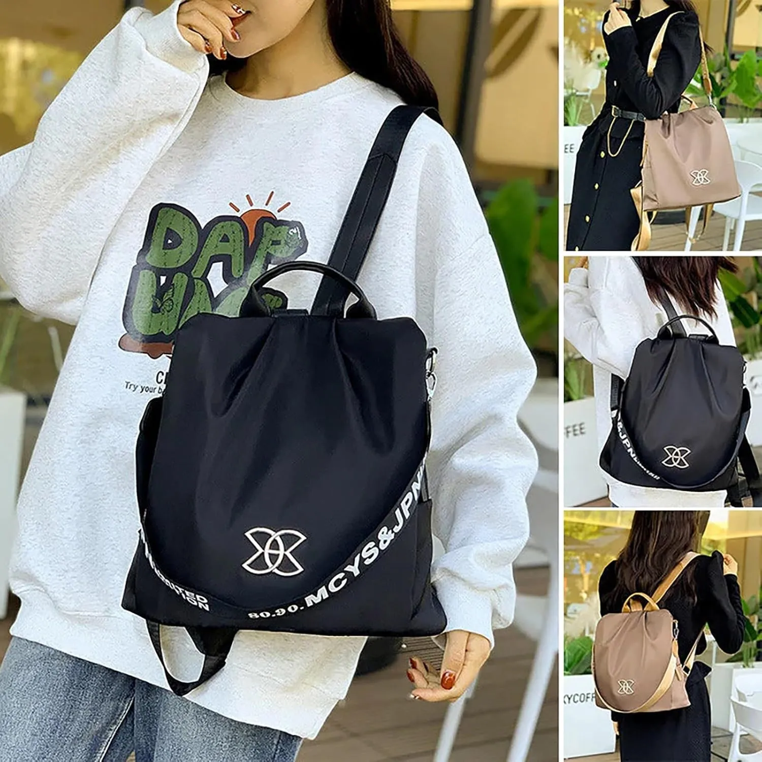 Multifunctional Women's Travel Backpack Fashionable Decoration Bag Large Capacity Adjustable Single (B, One Size)