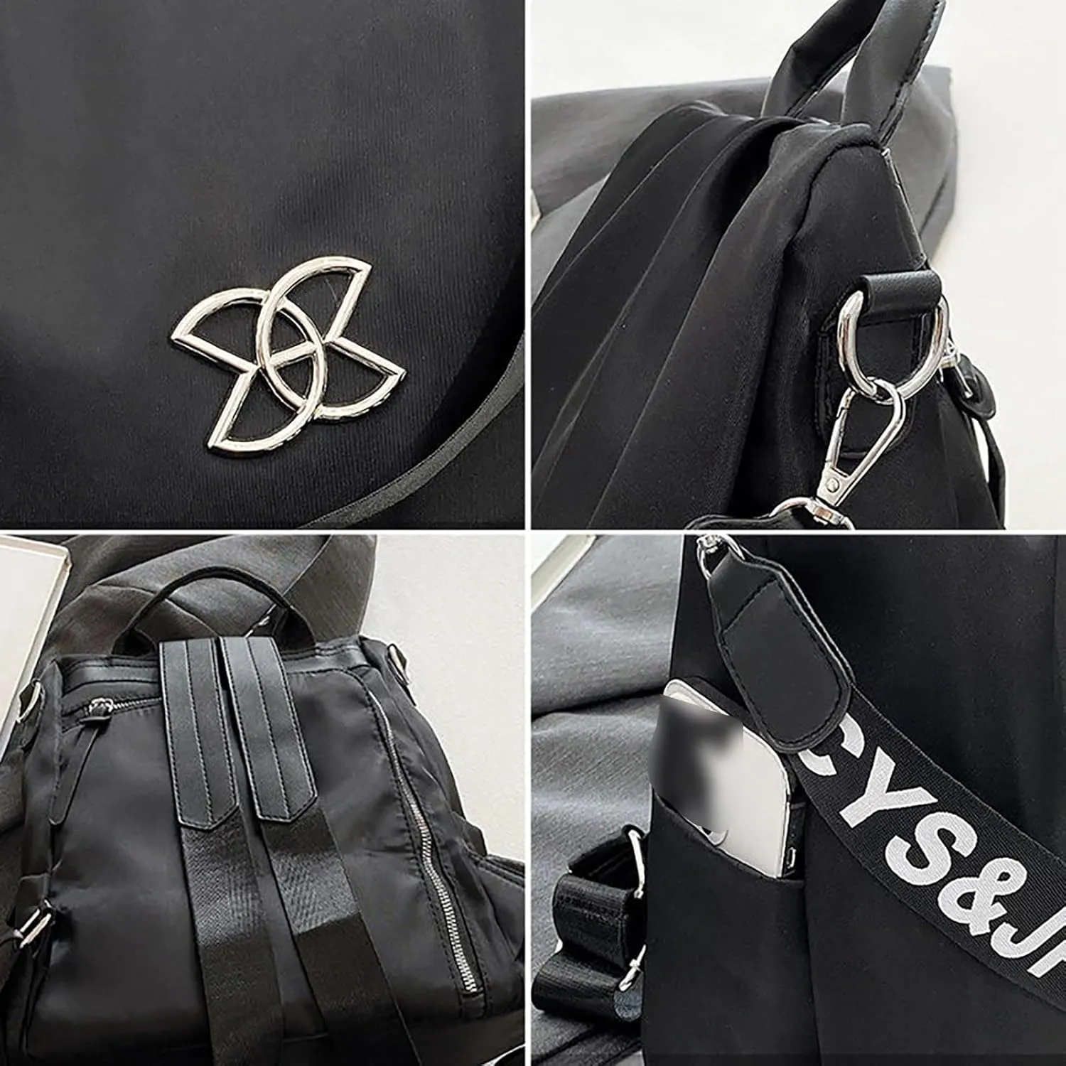 Multifunctional Women's Travel Backpack Fashionable Decoration Bag Large Capacity Adjustable Single (B, One Size)