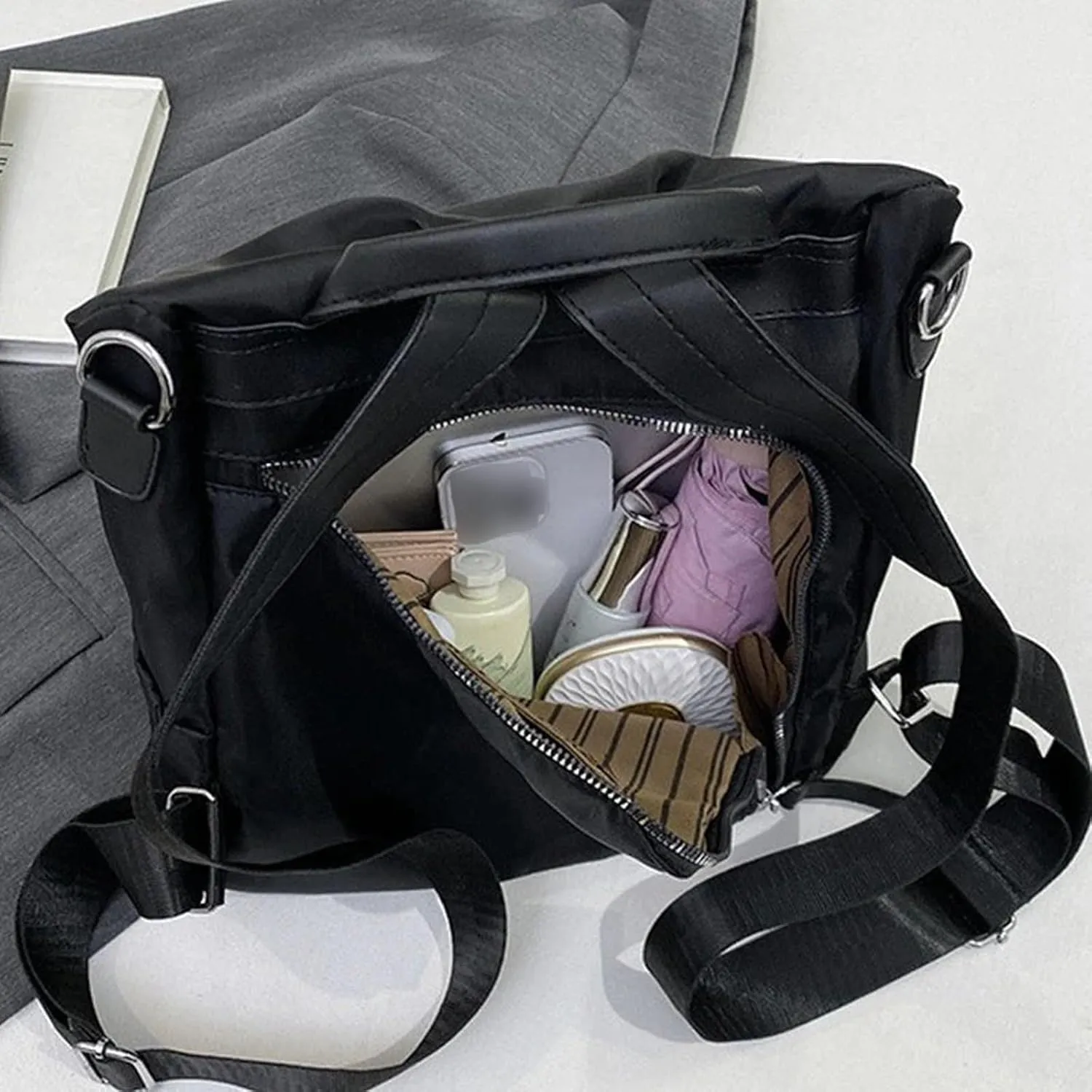Multifunctional Women's Travel Backpack Fashionable Decoration Bag Large Capacity Adjustable Single (B, One Size)