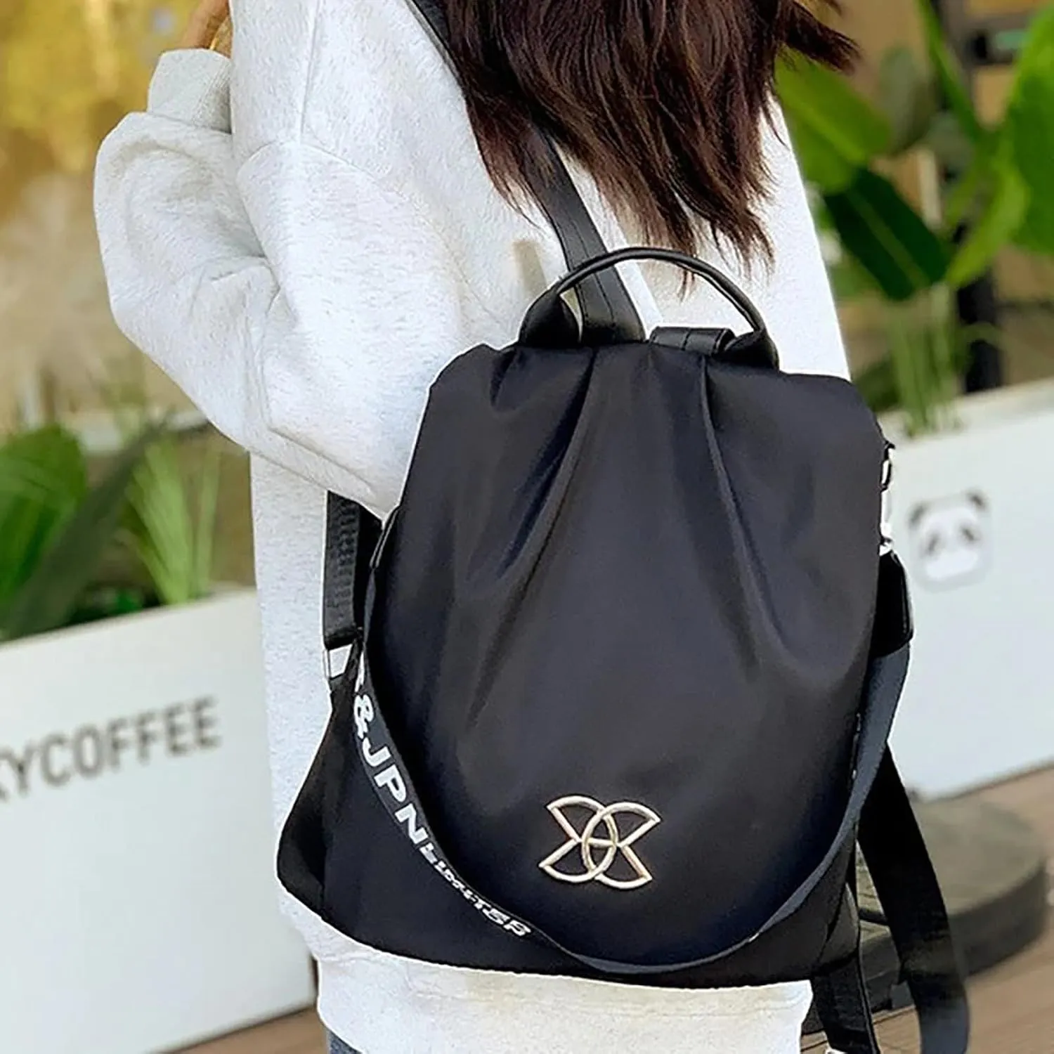 Multifunctional Women's Travel Backpack Fashionable Decoration Bag Large Capacity Adjustable Single (B, One Size)