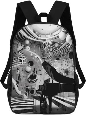 Music Instrument Piano Travel Backpack Carry On Backpack 17 Inch Laptop Bag Casual Daypack for Weekender Business Hiking