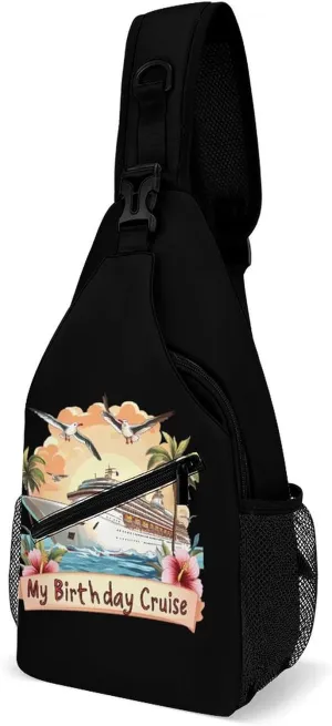 My Birthday Cruise Ship Sling Backpack Multipurpose Crossbody Shoulder Bags Travel Chest Bag Hiking Daypack