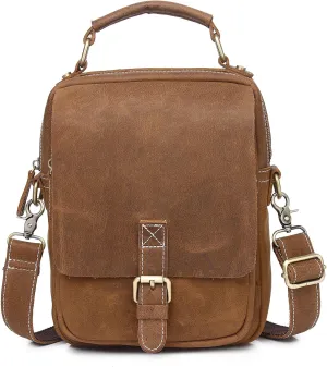 Myunxui Genuine Leather Messenger Bag for Men Sling Shoulder Bags Flap Vintage Business Handbag