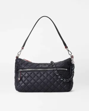 MZ WALLACE CROSBY SHOULDER BAG IN BLACK REC