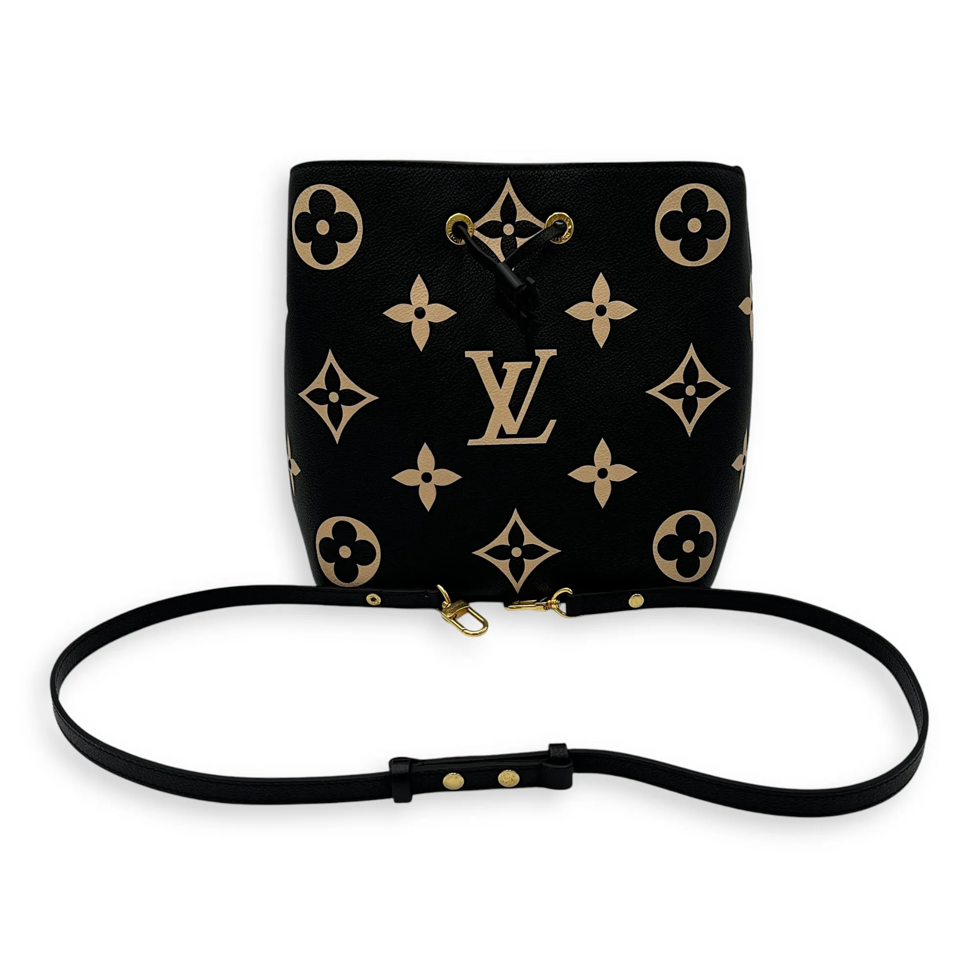 NeoNoe Bucket Bag Black in Empreinte Leather, Gold hardware