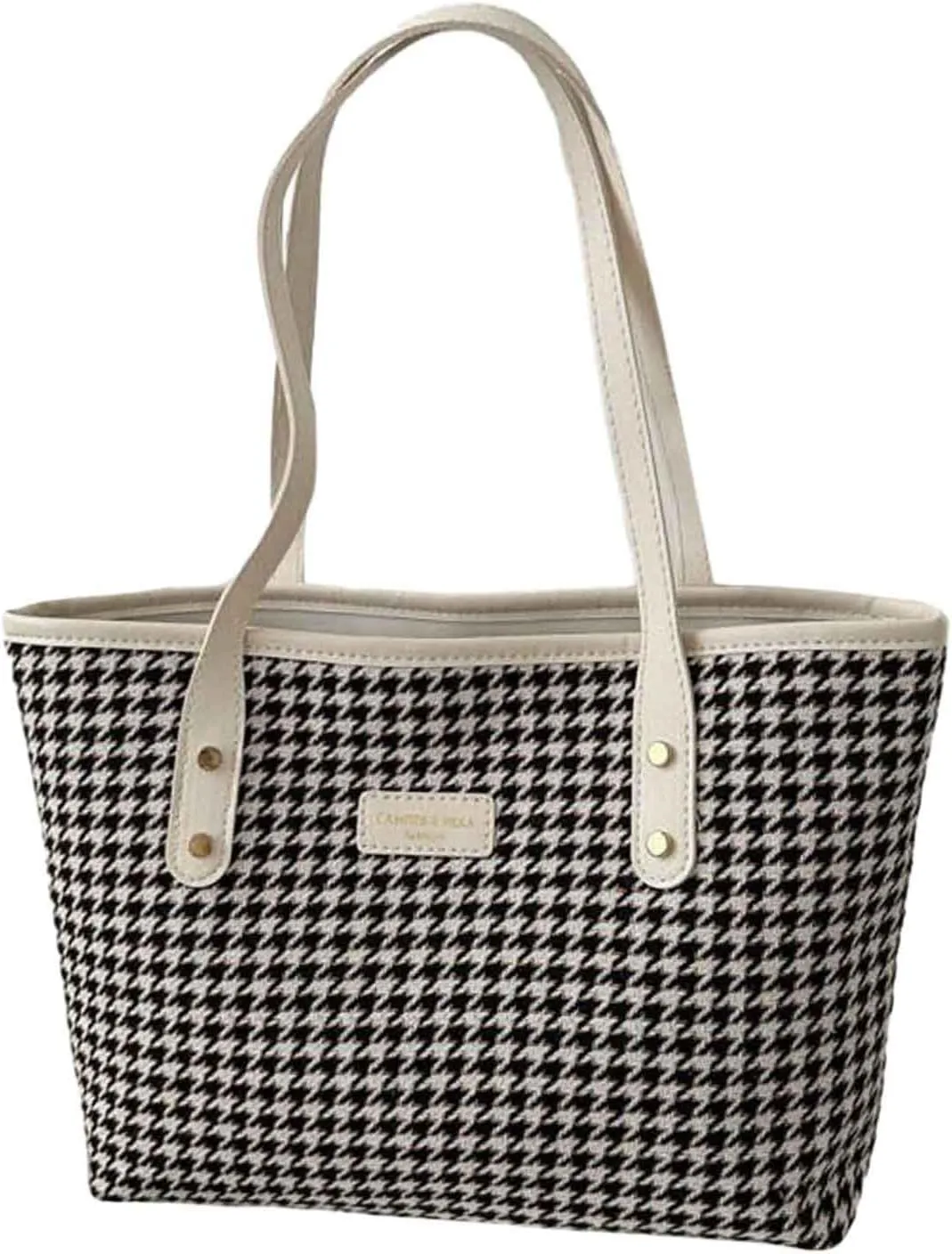 New Casual Versatile Handbag Korean Fashion Checkered One Shoulder Bag Purses for Women Shoulder Bags (White, One Size)