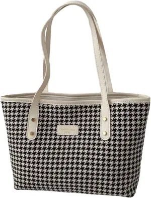 New Casual Versatile Handbag Korean Fashion Checkered One Shoulder Bag Purses for Women Shoulder Bags (White, One Size)