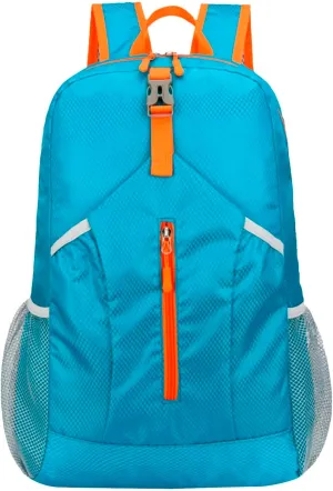 New Outdoor Sports Backpack Folding Storage Bag Lightweight Travel Bag Large Capacity Backpack (Sky Blue, One Size)