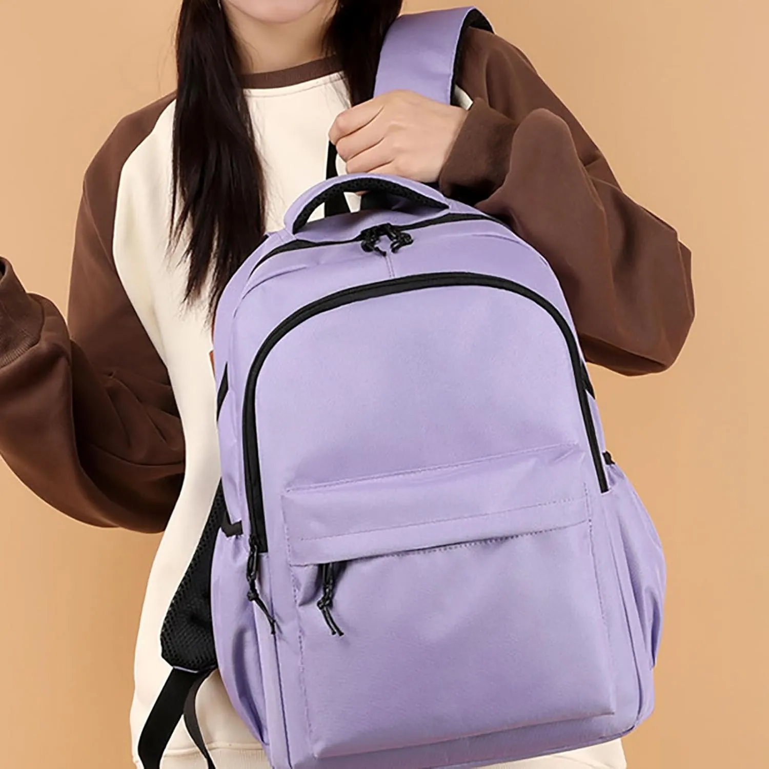 New Outdoor Sports Backpack Storage Bag Lightweight Travel Bag Large Capacity Mini Backpack Organizer (Purple, One Size)