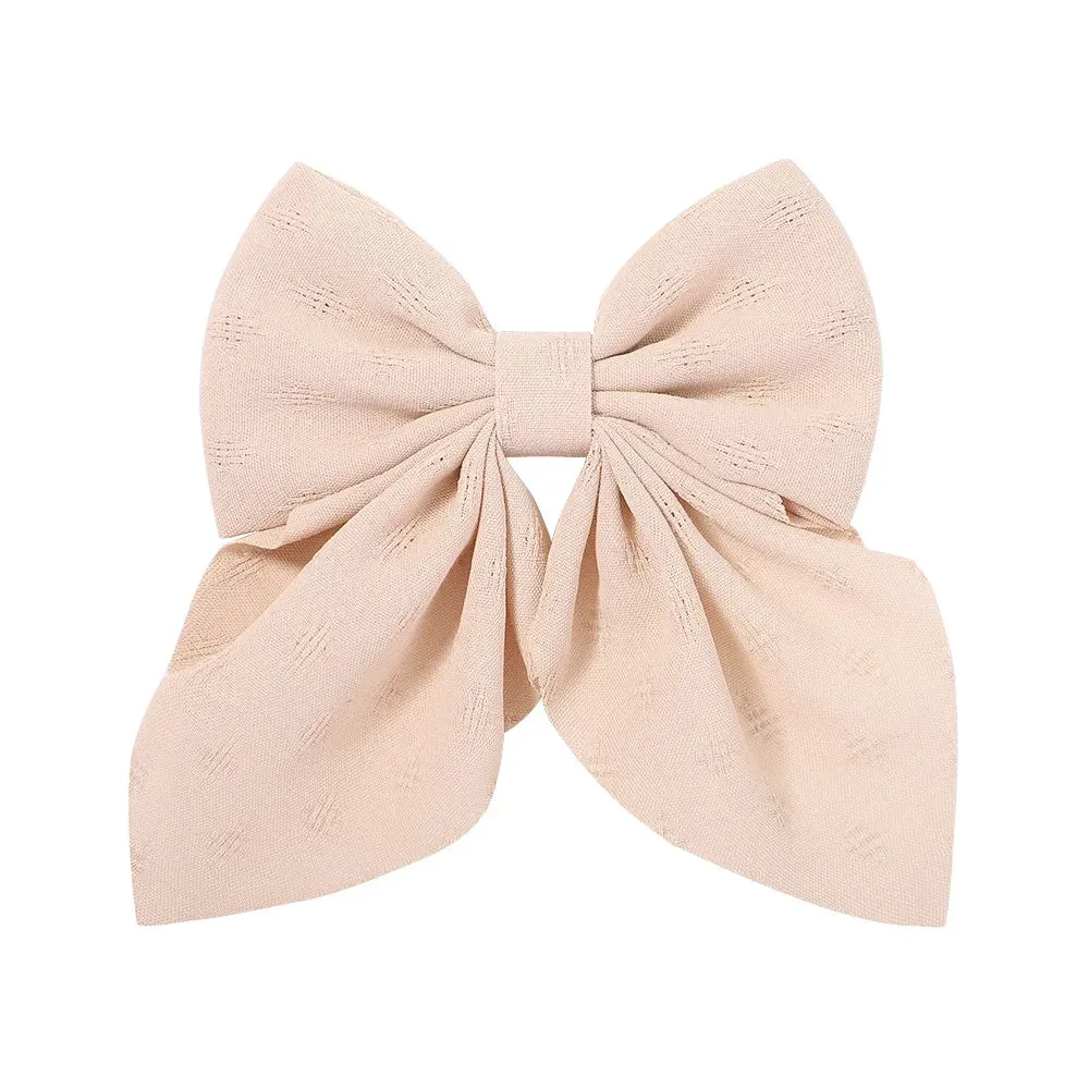 New Sweet Bow Hairpins Solid Color Bowknot Hair Clips For Girls Satin Butterfly Barrettes Duckbill Clip Kids Hair Accessories