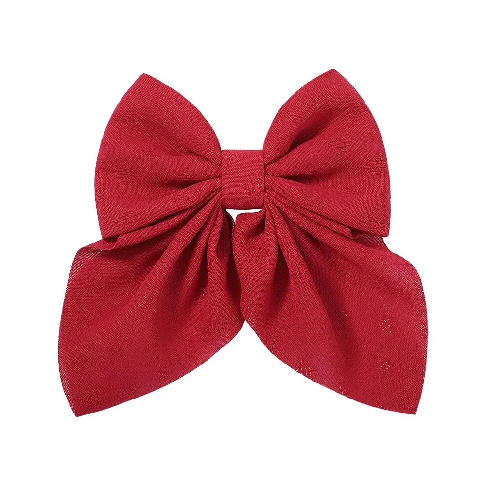 New Sweet Bow Hairpins Solid Color Bowknot Hair Clips For Girls Satin Butterfly Barrettes Duckbill Clip Kids Hair Accessories