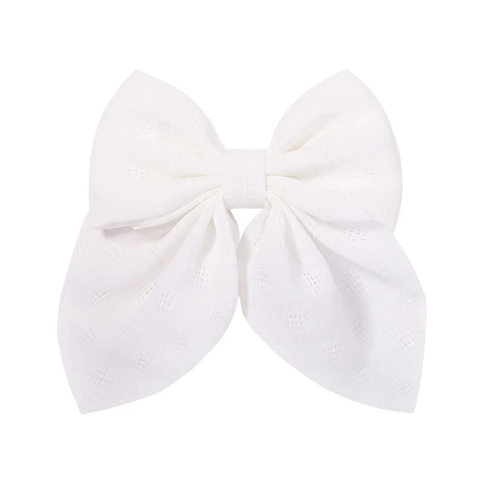 New Sweet Bow Hairpins Solid Color Bowknot Hair Clips For Girls Satin Butterfly Barrettes Duckbill Clip Kids Hair Accessories