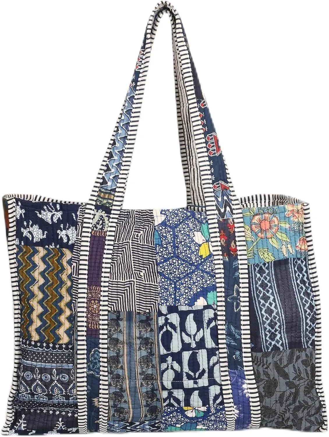 New Womens Handbags Quilted Tote Bags Vintage Patchworke Floral Printed Handbag