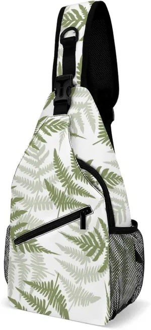 New Zealand Maori Fern Fashion Sling Bag Backpack Crossbody Shoulder Chest Bags Hiking Daypack