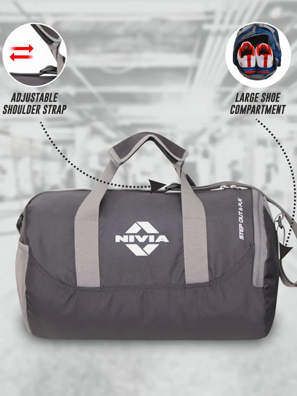 NIVIA Beast 22L Gym Bag 4 (Grey)