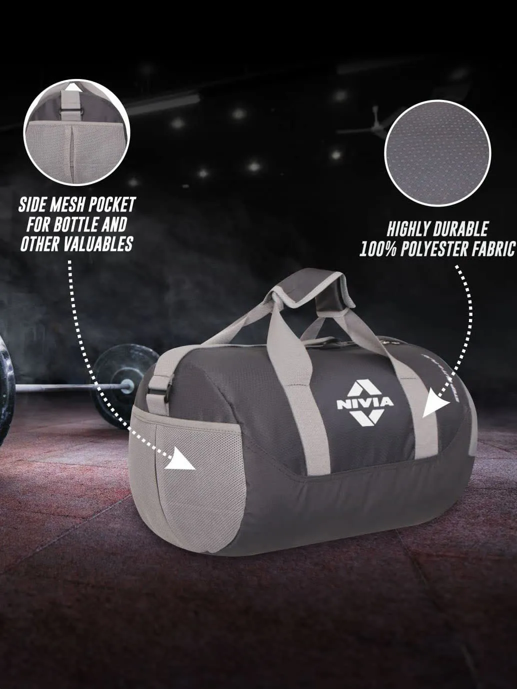 NIVIA Beast 22L Gym Bag 4 (Grey)