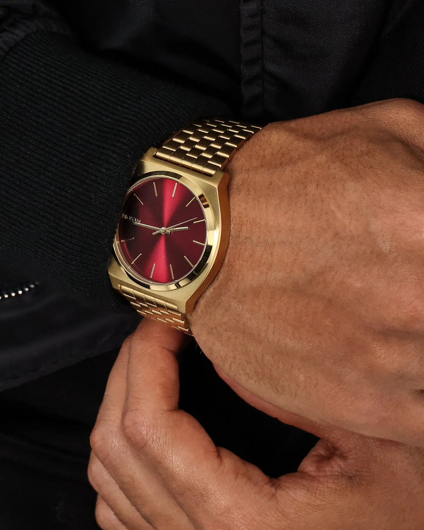 Nixon Time Teller Watch Gold/Oxblood