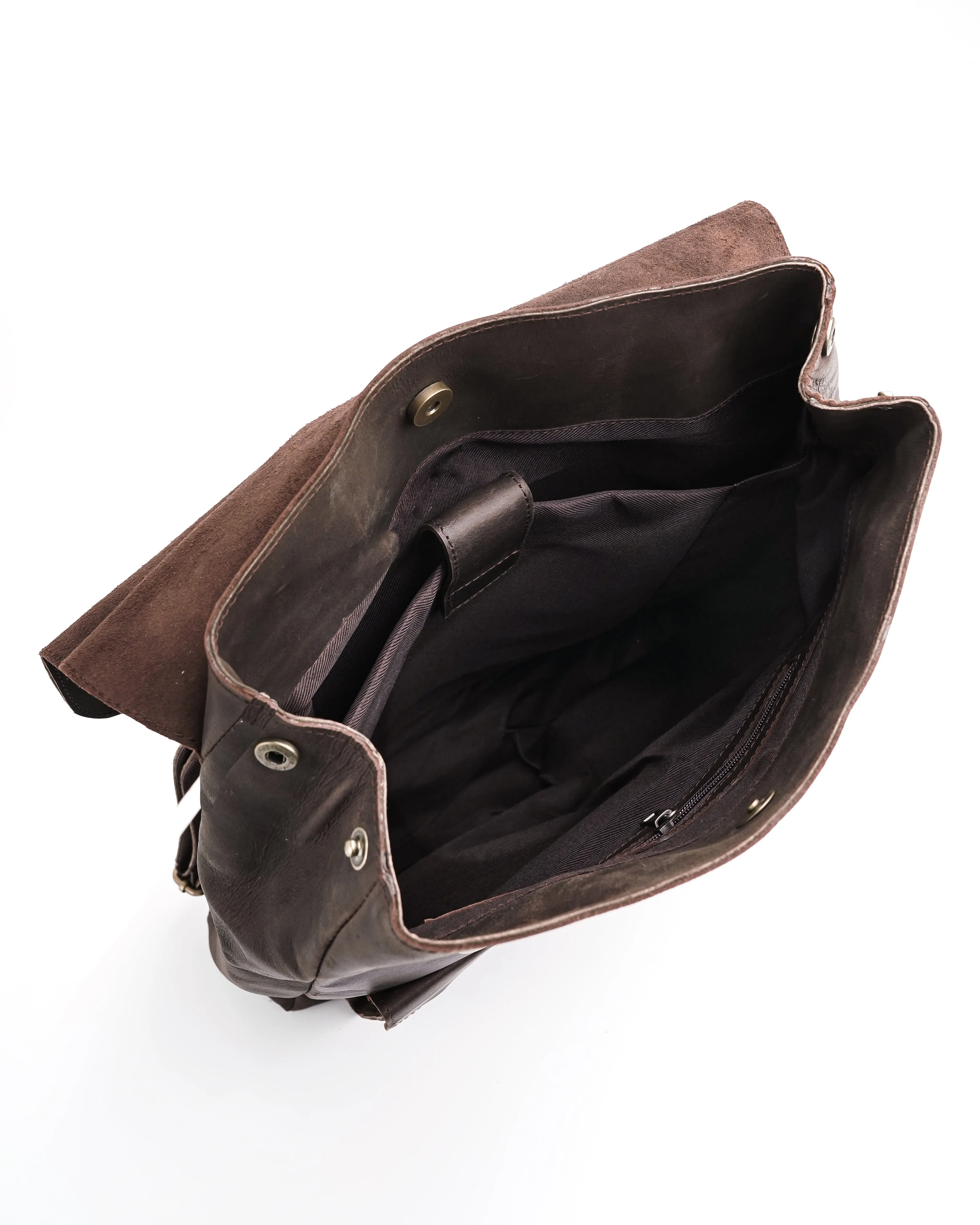 Nomad Vintage Leather Backpack - Dark Brown