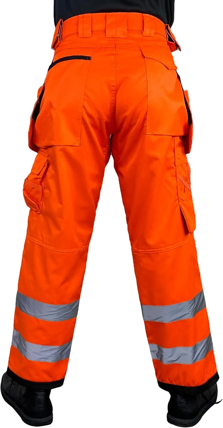 Notus Men's Work Safety Pants High Visibility Cordura Knee Reinforced Tactical Trousers Utility Tools Holster Pockets