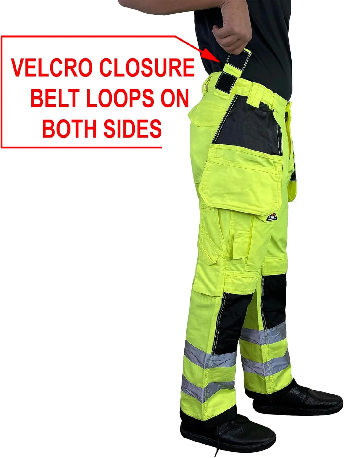 Notus Men's Work Safety Pants High Visibility Cordura Knee Reinforced Tactical Trousers Utility Tools Holster Pockets