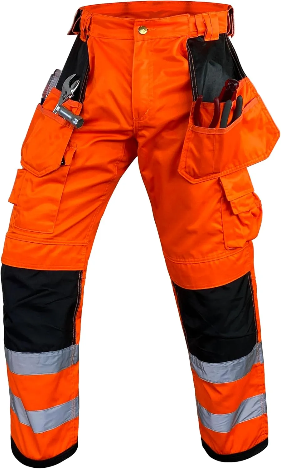 Notus Men's Work Safety Pants High Visibility Cordura Knee Reinforced Tactical Trousers Utility Tools Holster Pockets