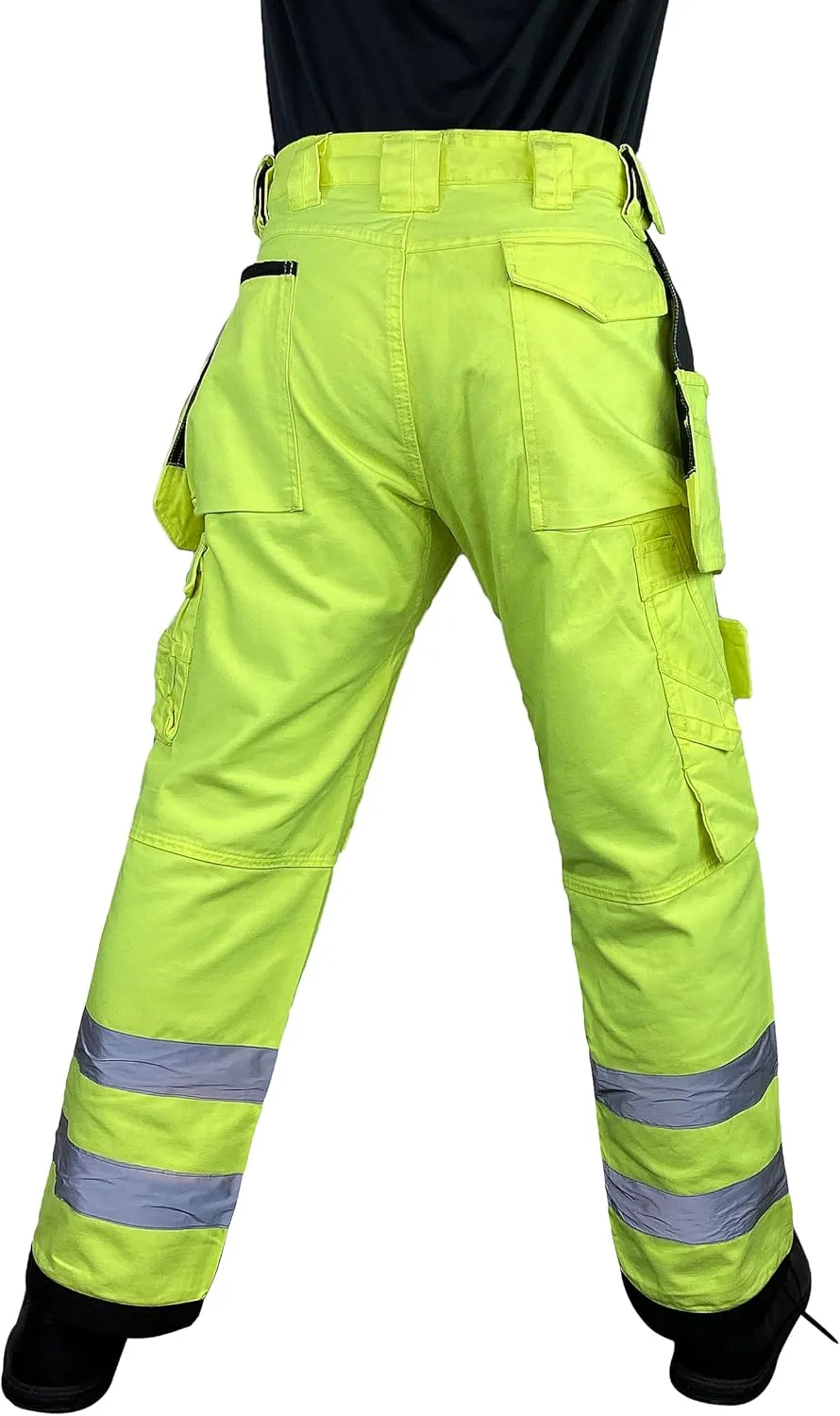 Notus Men's Work Safety Pants High Visibility Cordura Knee Reinforced Tactical Trousers Utility Tools Holster Pockets