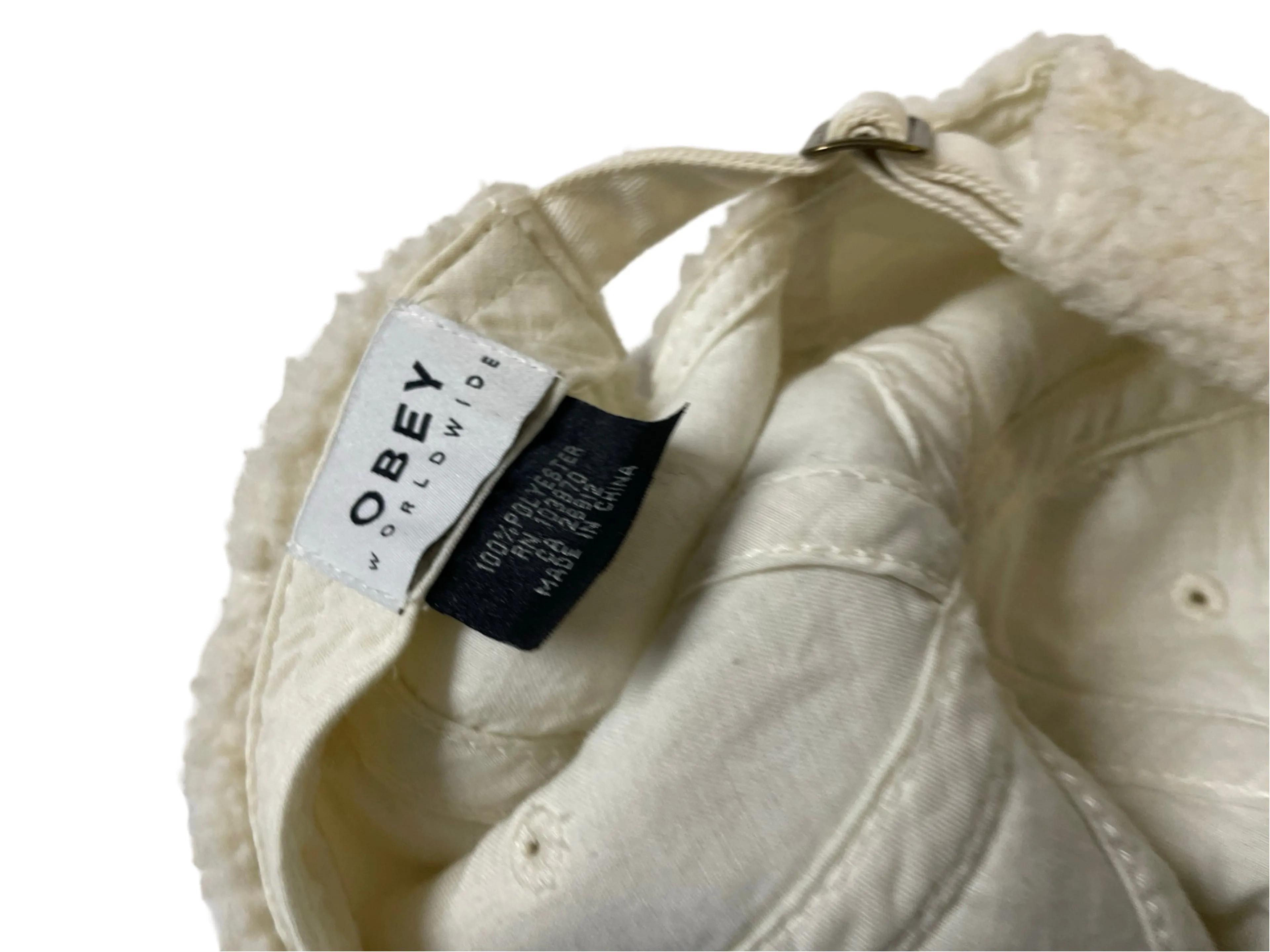 Obey Worldwide Men's Cream fluffy cap SKU|4279
