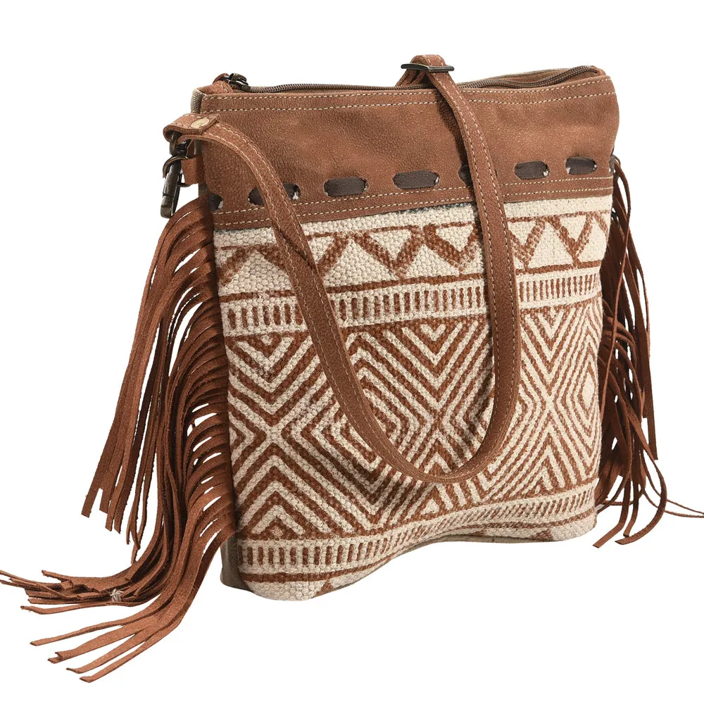 OHLAY KB357 Cross Body Upcycled Wool Upcycled Canvas Genuine Leather women bag western handbag purse