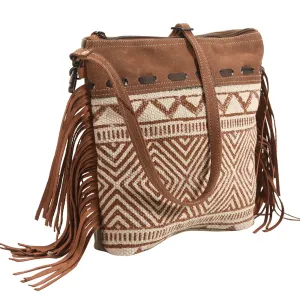 OHLAY KB357 Cross Body Upcycled Wool Upcycled Canvas Genuine Leather women bag western handbag purse