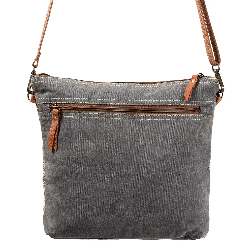 OHLAY KB358 Cross Body Upcycled Wool Upcycled Canvas Genuine Leather women bag western handbag purse