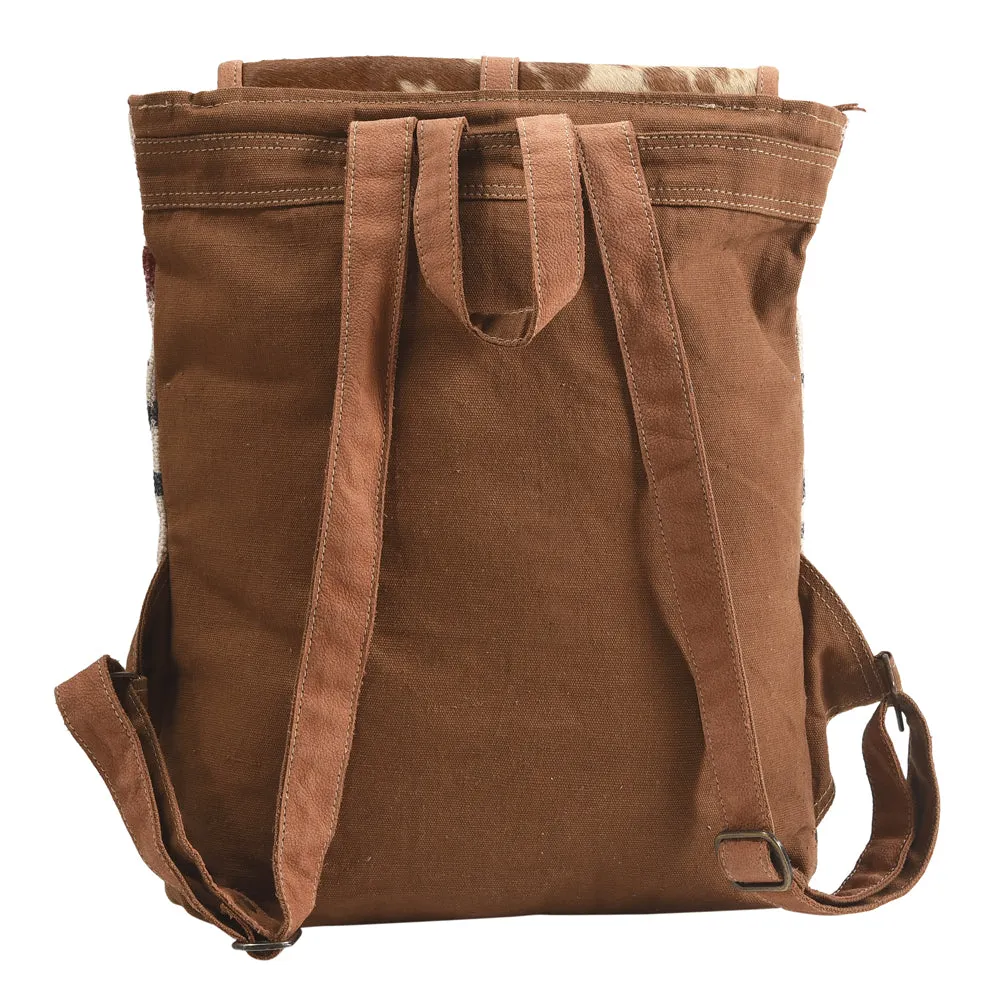 OHLAY KB385 Backpack Upcycled Canvas Hair-On Genuine Leather women bag western handbag purse