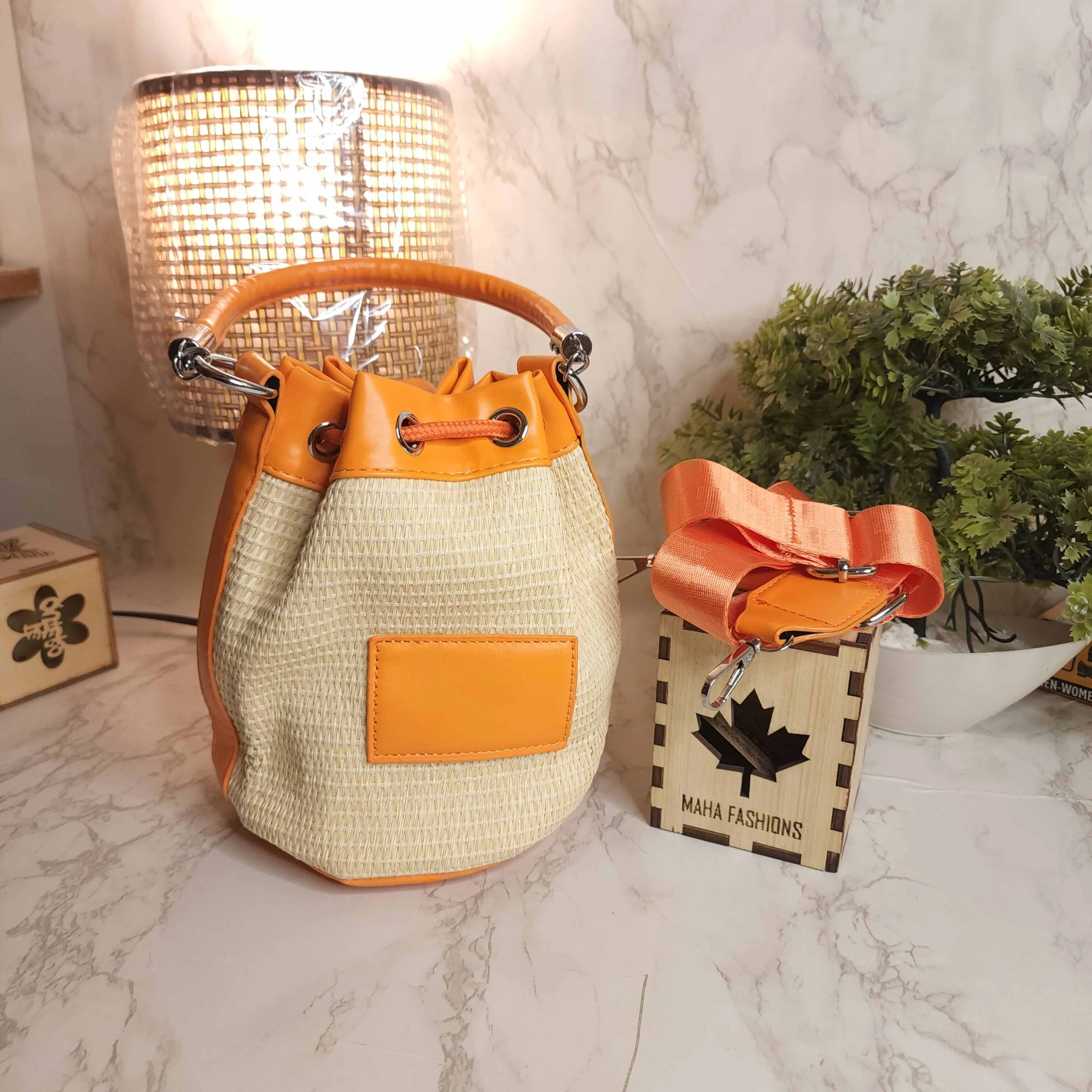 Orange Bucket Bag