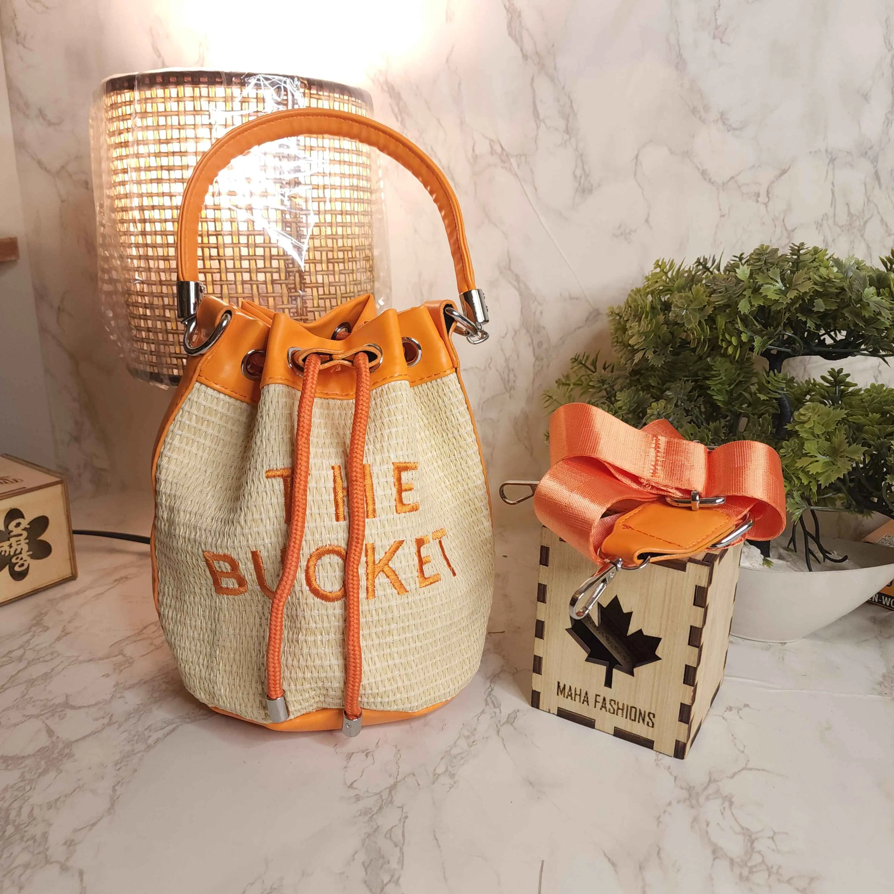 Orange Bucket Bag