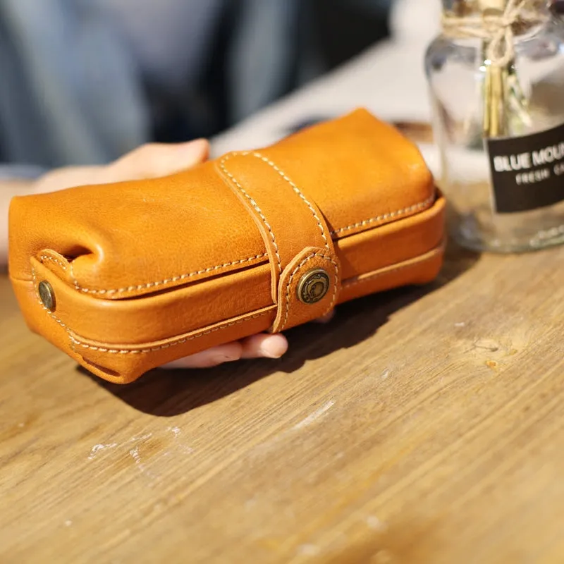 Original Women's Brown Leather Wallets Doctor Bag Clutch Wallet Coin Purse for Women