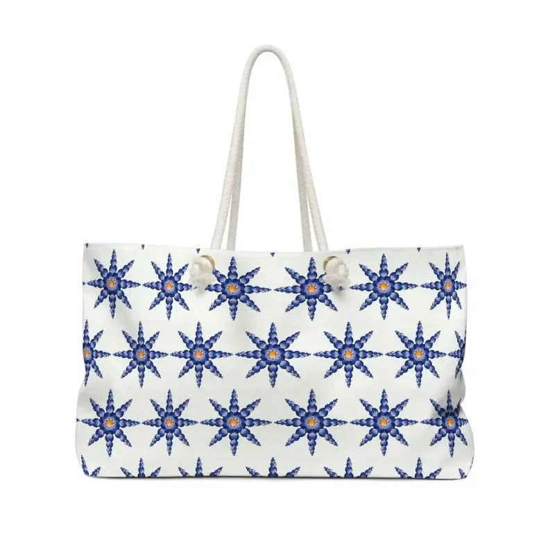 Oversized Polyester Weekender Bag Geometric Pattern